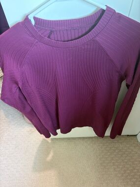 Athleta Ribbed Long Sleeve Top in Plum